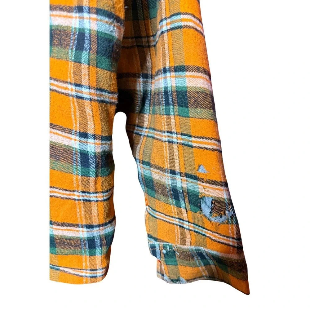 Hillbilly Flannel Co. Men NA Hooded Lined Orange Zip Up Jacket‎ Pocket Tee Shirt